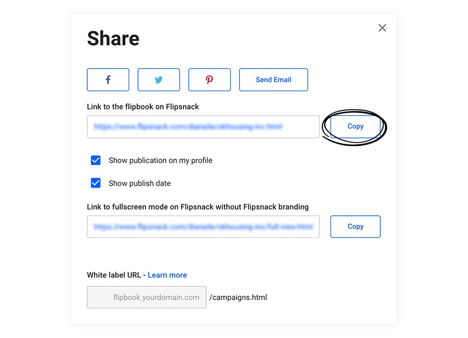 Learn about sharing your flipbooks